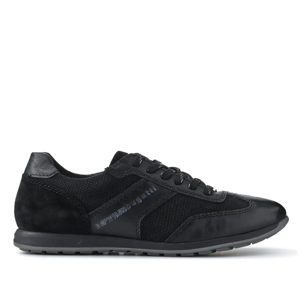 Casual Leather Lace-Up Shoes - BUG41504 / 326 720 - Black - Image 2