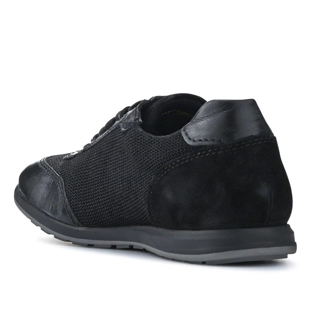 Casual Leather Lace-Up Shoes - BUG41504 / 326 720 - Black - Image 3