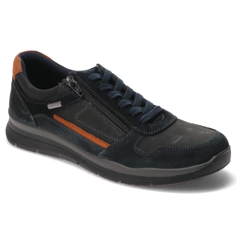 Casual Leather Lace-Up Shoes - DDIN40009 / 326 585 - Navy