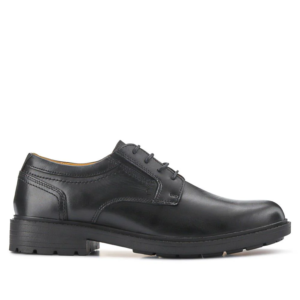 Casual Leather Lace-Up Shoes - FBFOO40005 / 325 970 - Black - Image 2