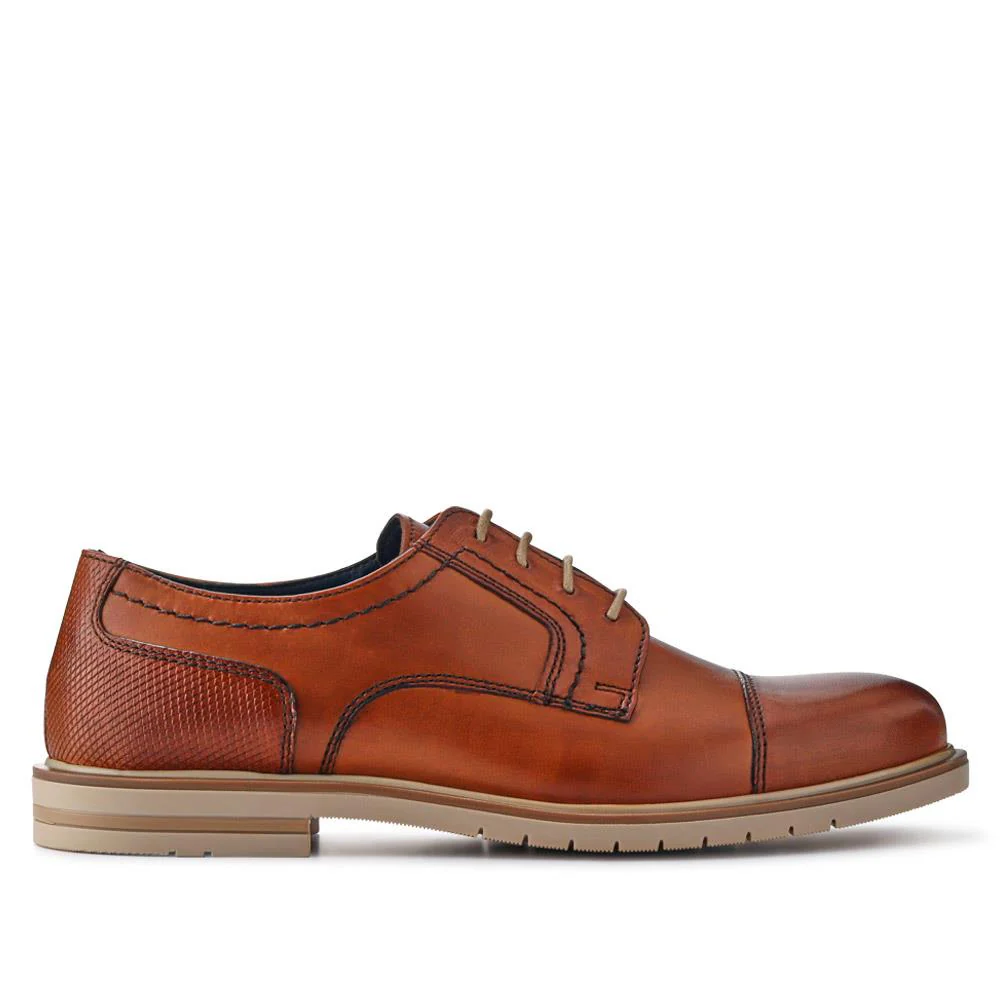 Casual Leather Lace-Up Shoes - ITAR41009 / 327 175 - Cognac - Image 2