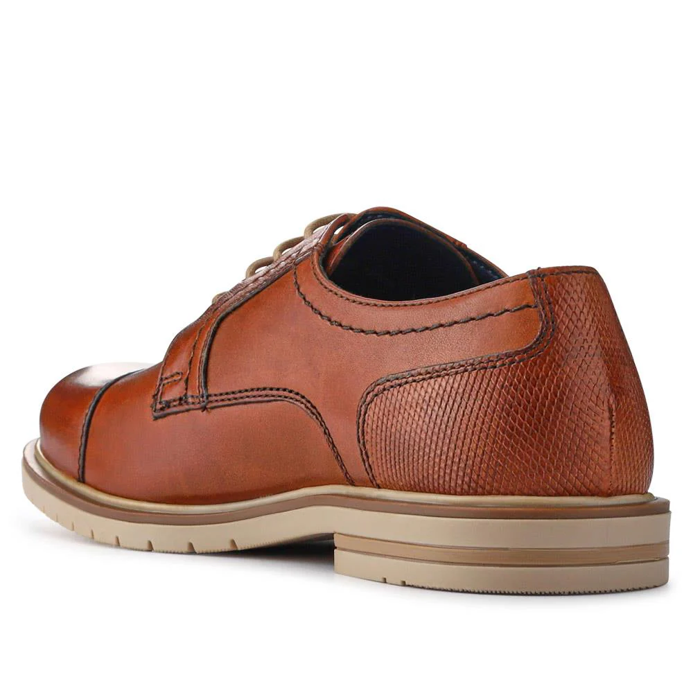 Casual Leather Lace-Up Shoes - ITAR41009 / 327 175 - Cognac - Image 3