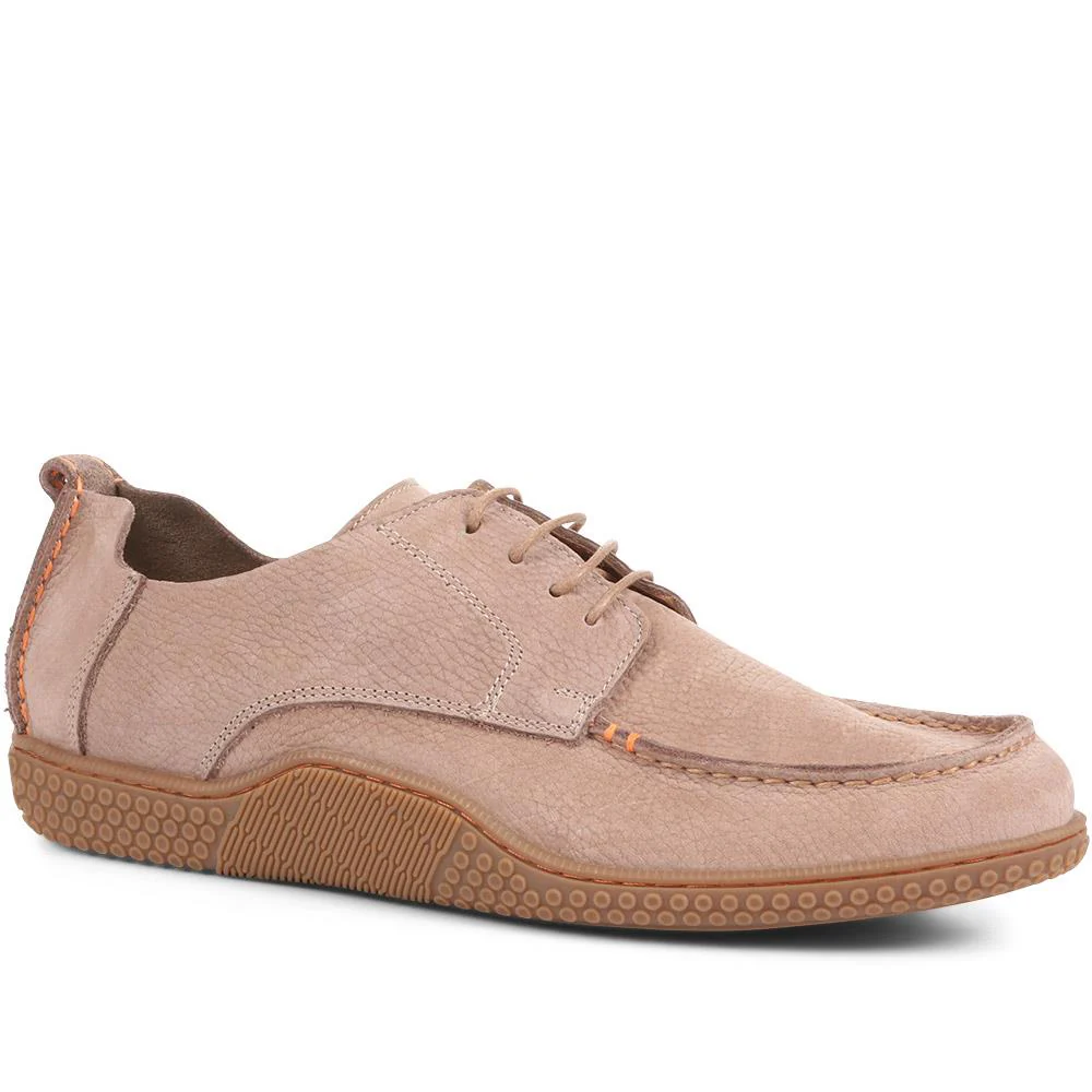 Casual Leather Lace-Up Shoes - META35010 / 322 980 - Sand