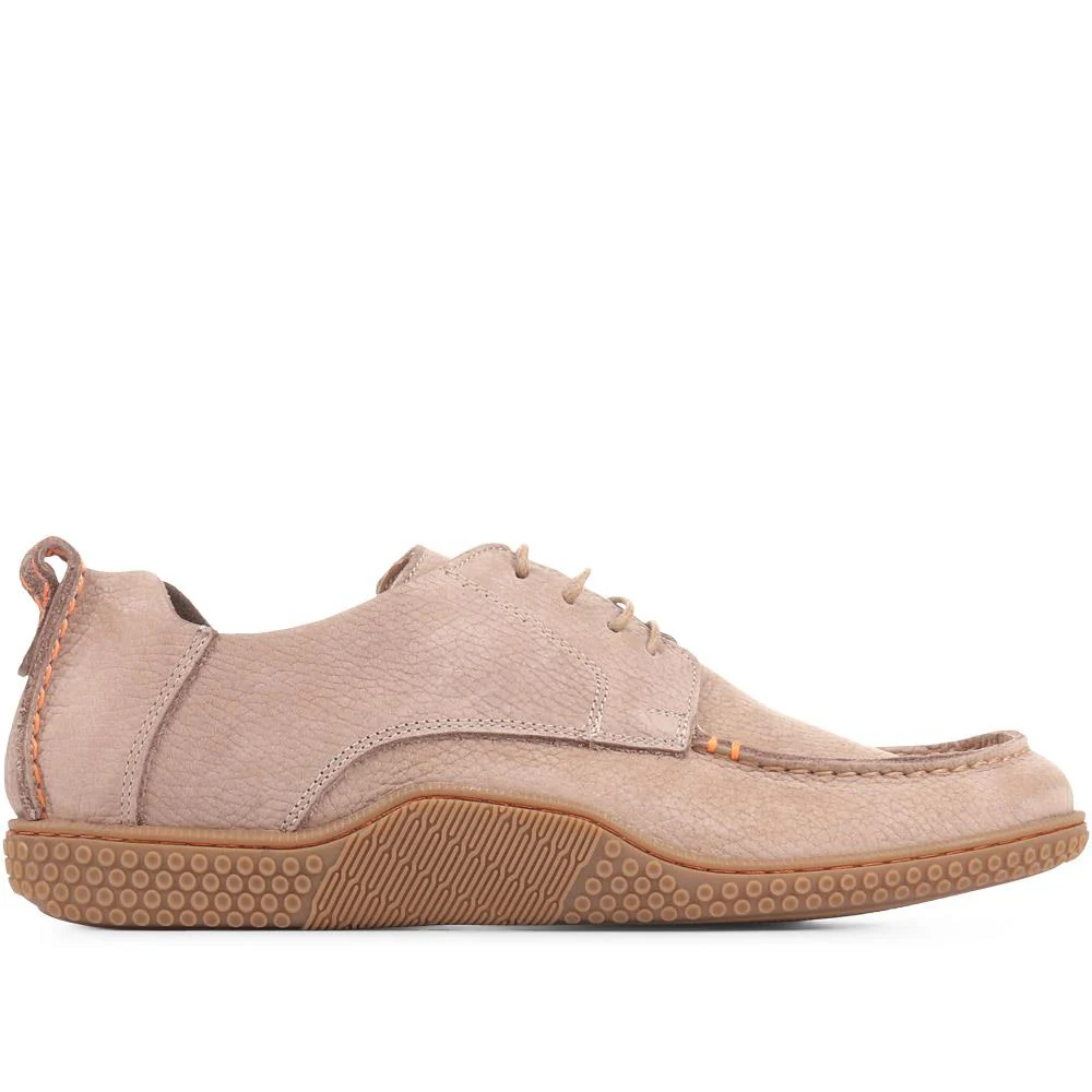 Casual Leather Lace-Up Shoes - META35010 / 322 980 - Sand - Image 2