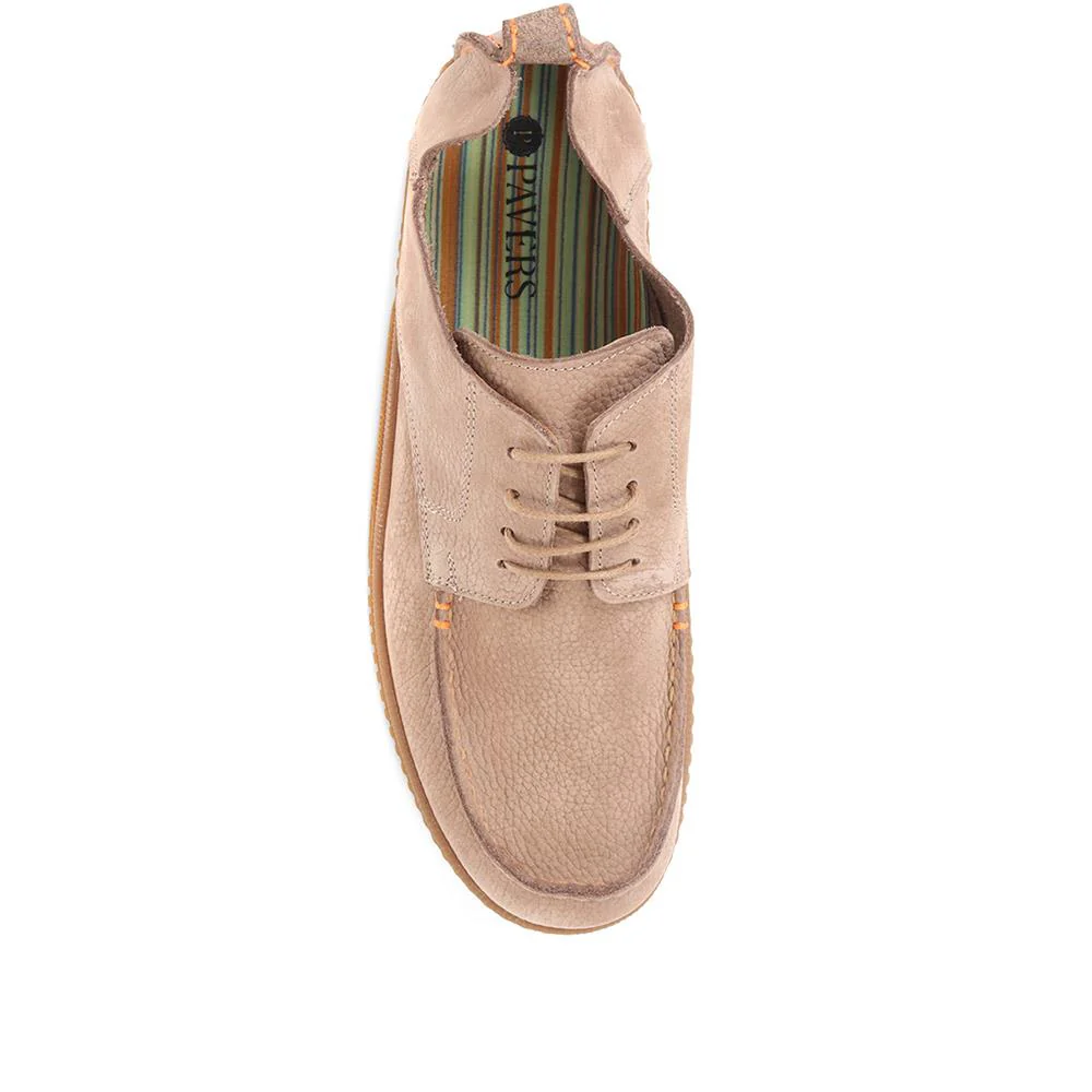 Casual Leather Lace-Up Shoes - META35010 / 322 980 - Sand - Image 5