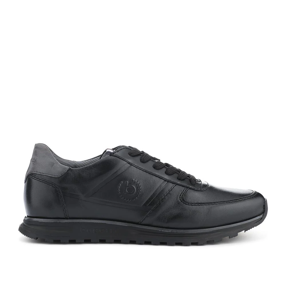 Casual Leather Lace-Up Trainers - BUG42501 / 327 671 - Black - Image 2