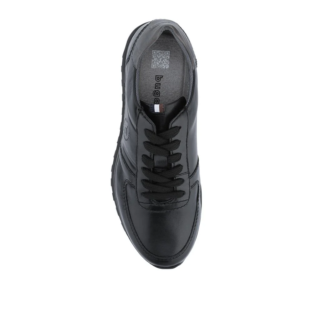 Casual Leather Lace-Up Trainers - BUG42501 / 327 671 - Black - Image 4