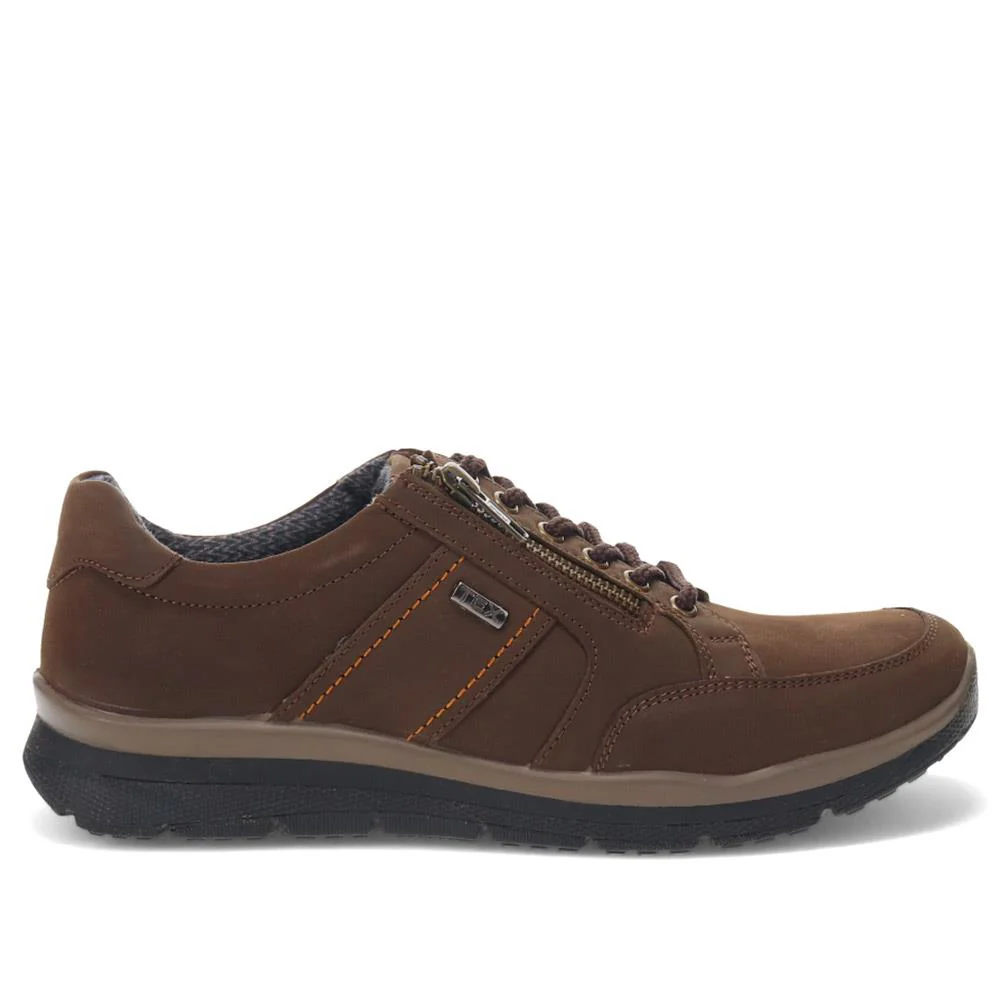Casual Leather Lace-Up Trainers - DDIN40008 / 326 584 - Brown - Image 2