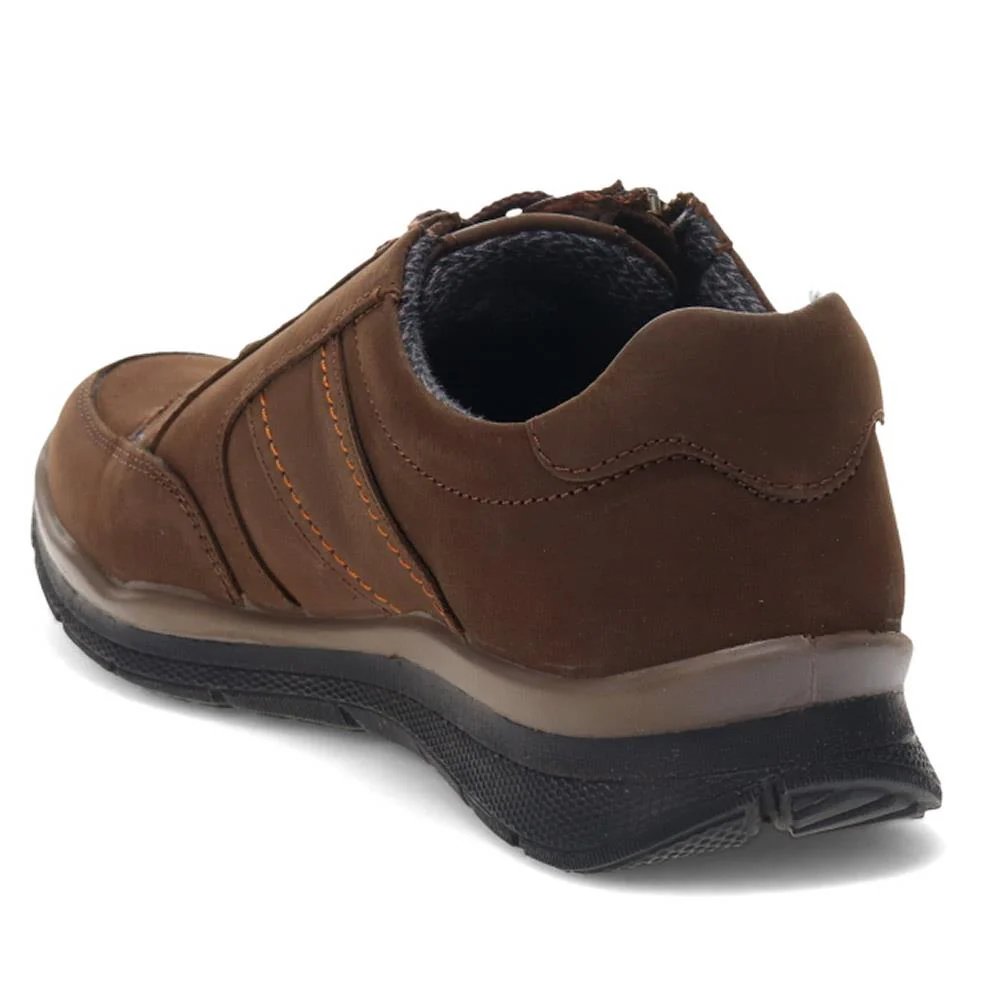 Casual Leather Lace-Up Trainers - DDIN40008 / 326 584 - Brown - Image 3