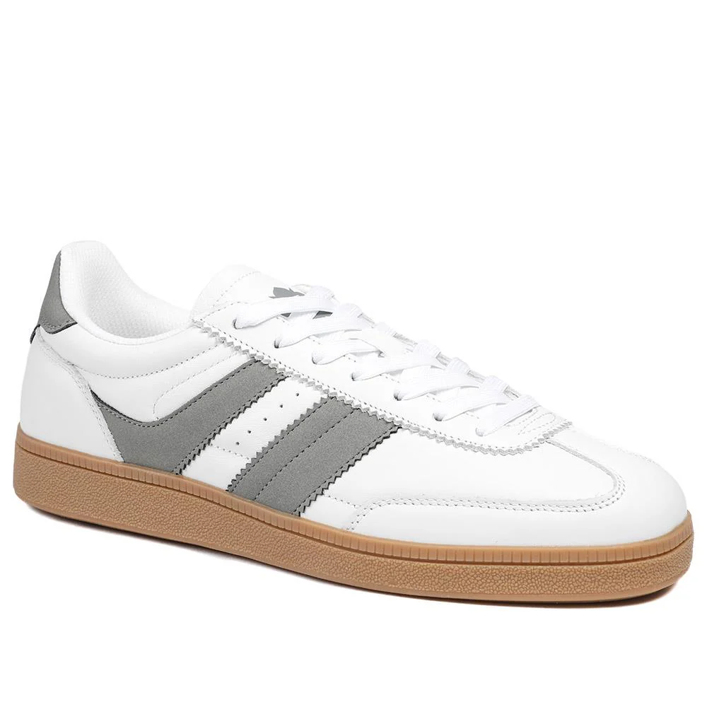 Casual Leather Lace Up Trainers - DINGX43002 / 329 045 - Image 2