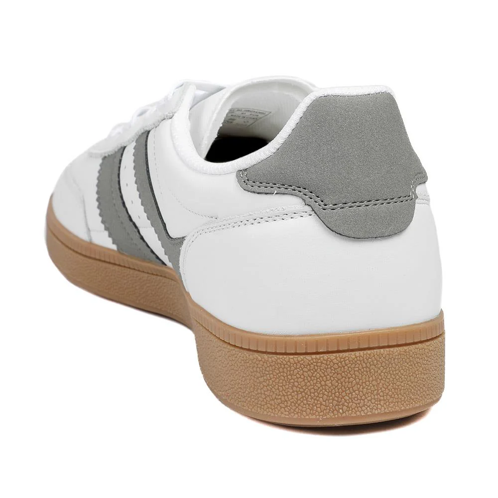 Casual Leather Lace Up Trainers - DINGX43002 / 329 045 - White-Grey - Image 4