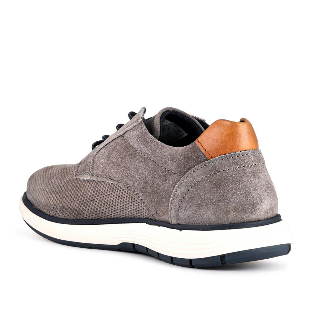 Casual Leather Lace-Ups - BUG41513 / 327 367 - Grey - Image 3