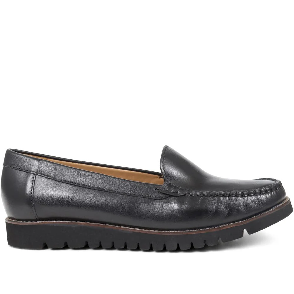 Casual Leather Loafers - NAP38009 / 324 409 - Black - Image 2