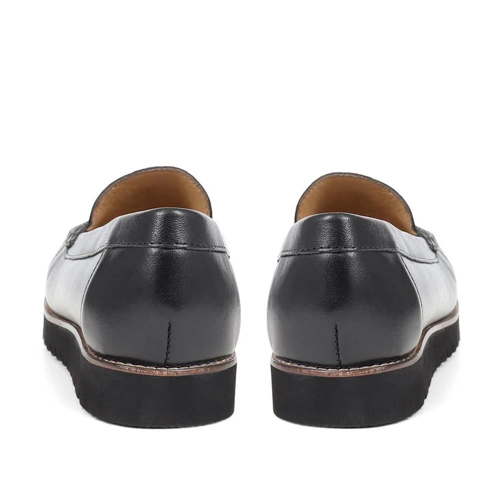 Casual Leather Loafers - NAP38009 / 324 409 - Black - Image 3