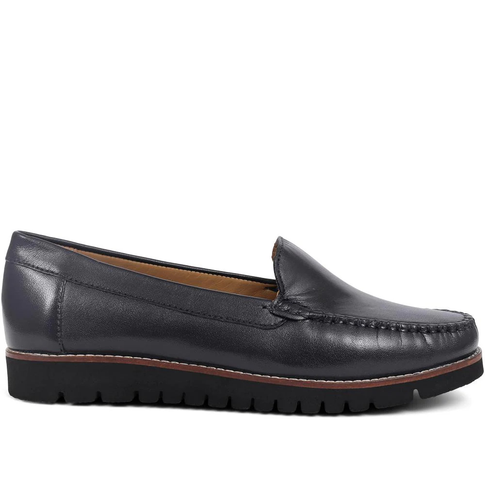 Casual Leather Loafers - NAP38009 / 324 409 - Navy - Image 2