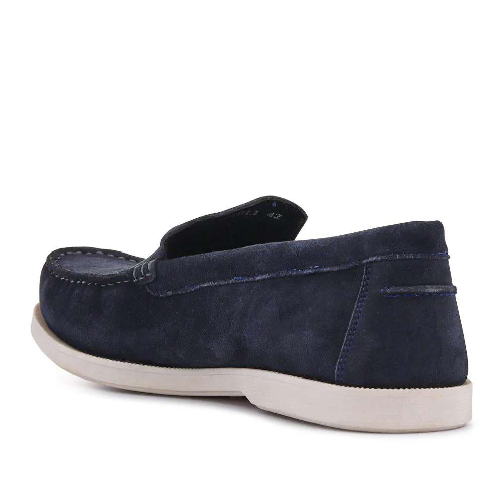 Casual Leather Loafers - SAKM41013 / 327 205 - Navy - Image 3