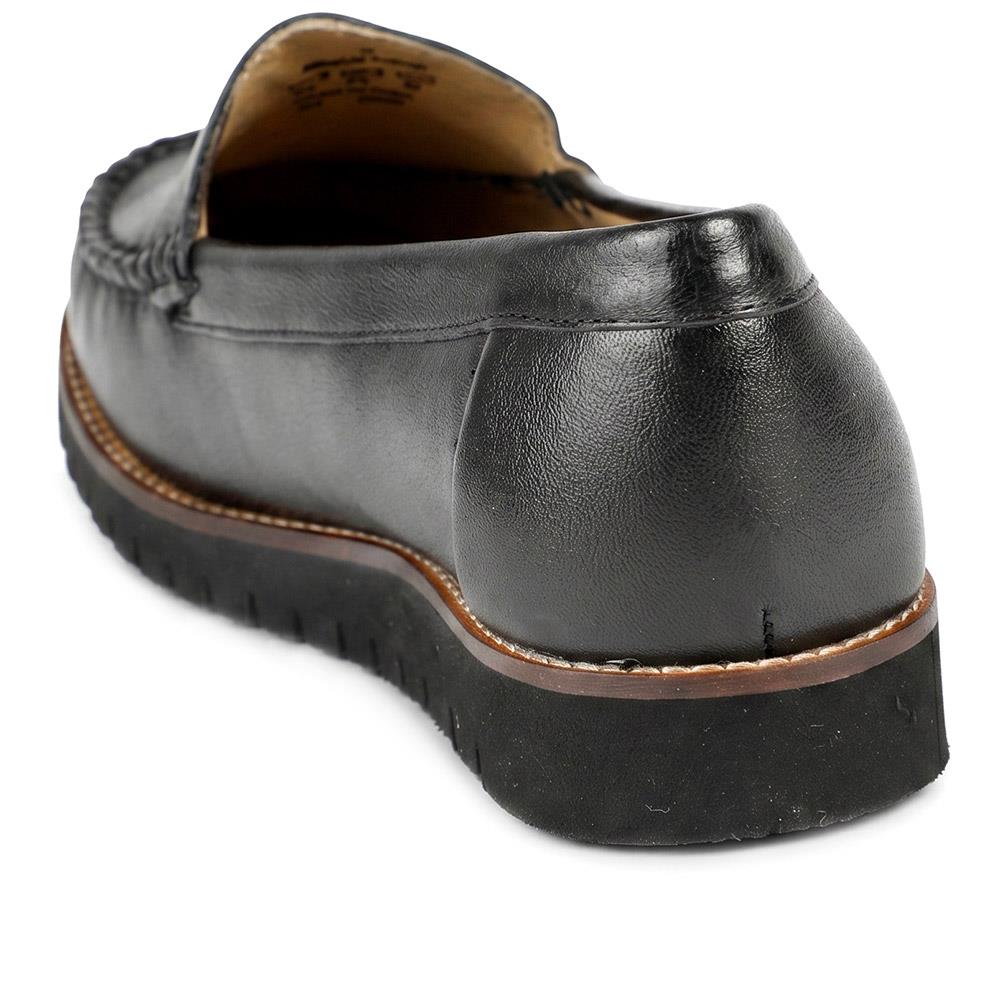 Casual Leather Moccasins - MOEN43007 / 329 557 - Black - Image 4