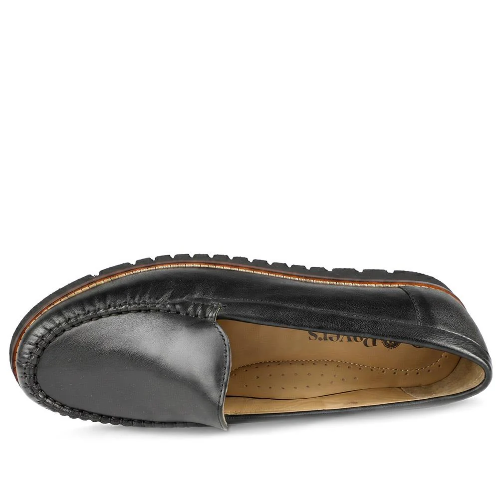 Casual Leather Moccasins - MOEN43007 / 329 557 - Black - Image 5