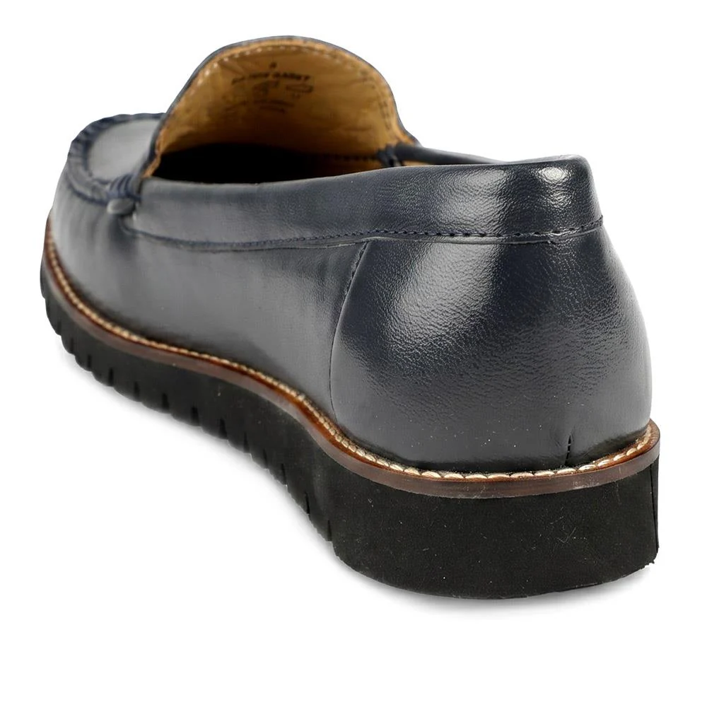 Casual Leather Moccasins - MOEN43007 / 329 557 - Navy - Image 4