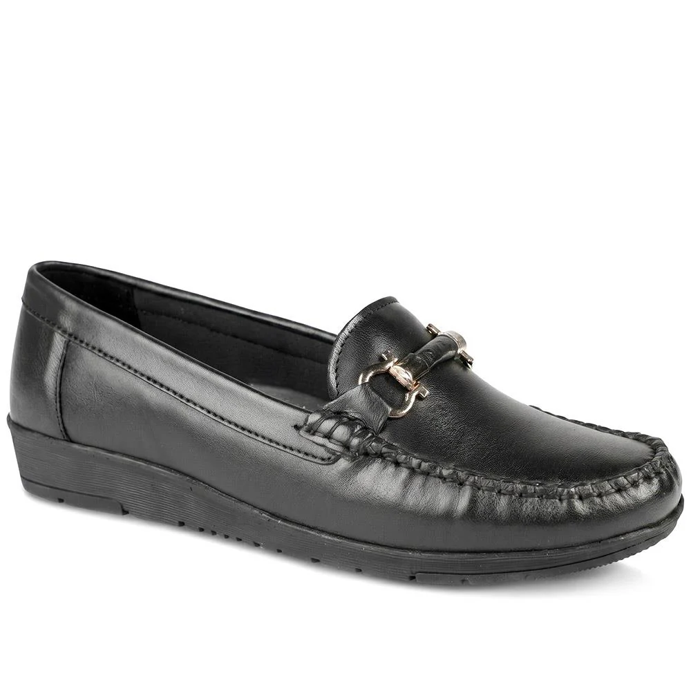 Casual Leather Moccasins - MOEN43000 / 329 547