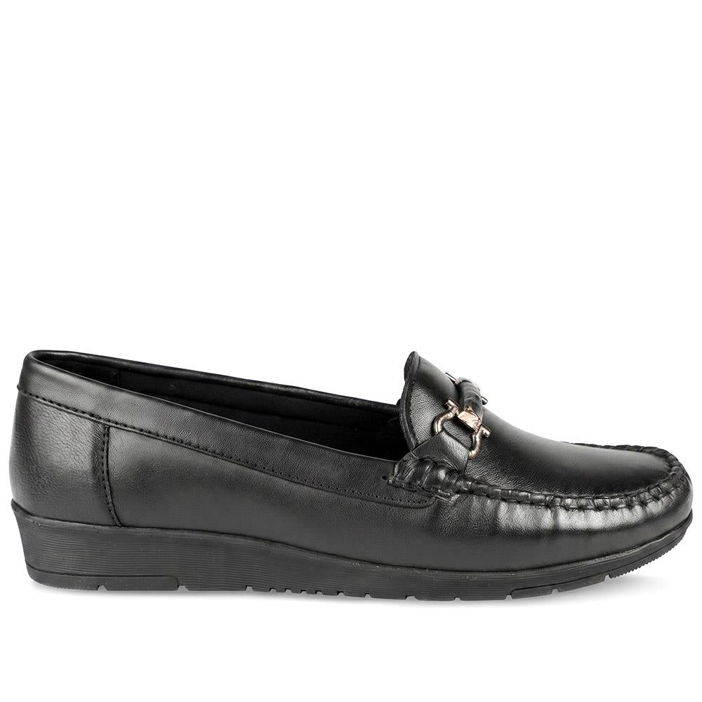 Casual Leather Moccasins - MOEN43000 / 329 547 - Black - Image 2