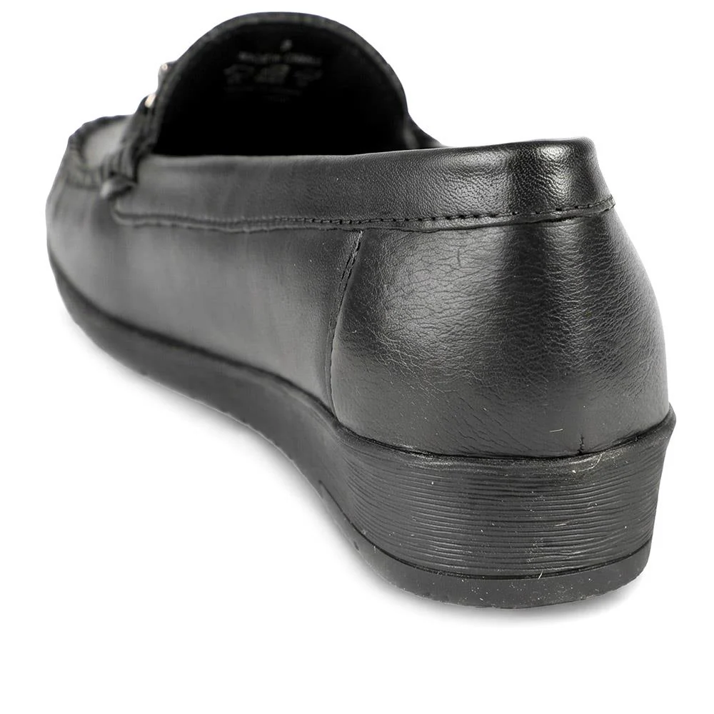Casual Leather Moccasins - MOEN43000 / 329 547 - Black - Image 3