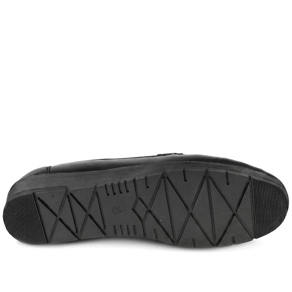 Casual Leather Moccasins - MOEN43000 / 329 547 - Black - Image 5