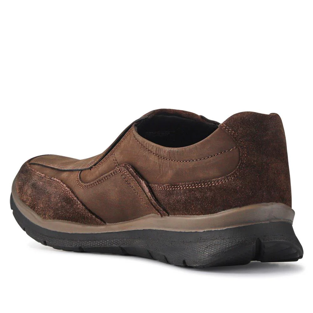 Casual Leather Slip-On Shoes - DDIN40012 / 326 586 - Brown - Image 3