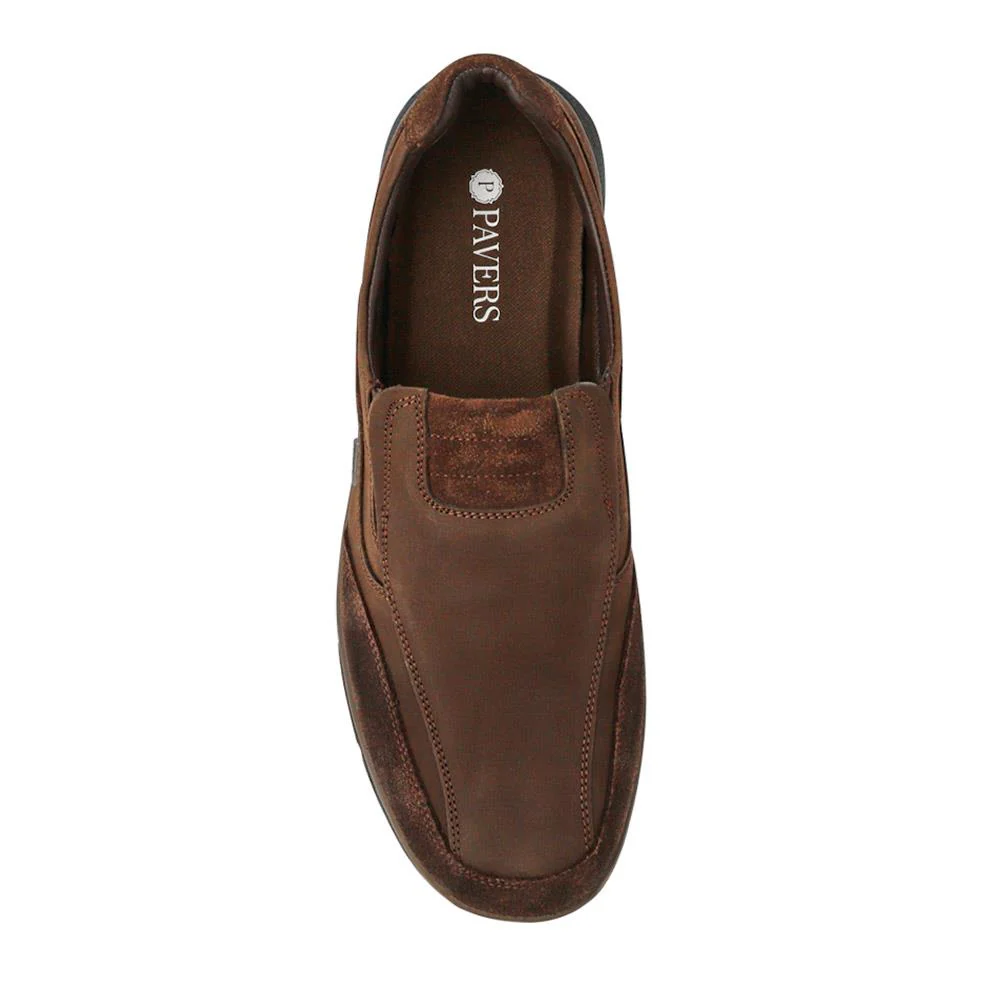 Casual Leather Slip-On Shoes - DDIN40012 / 326 586 - Brown - Image 4