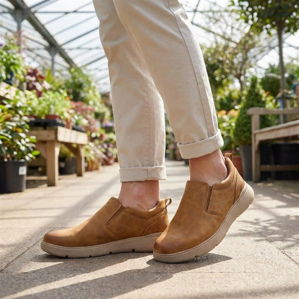 Casual Leather Slip-On Shoes - RISI41000 / 326 954 - Tan - Image 2