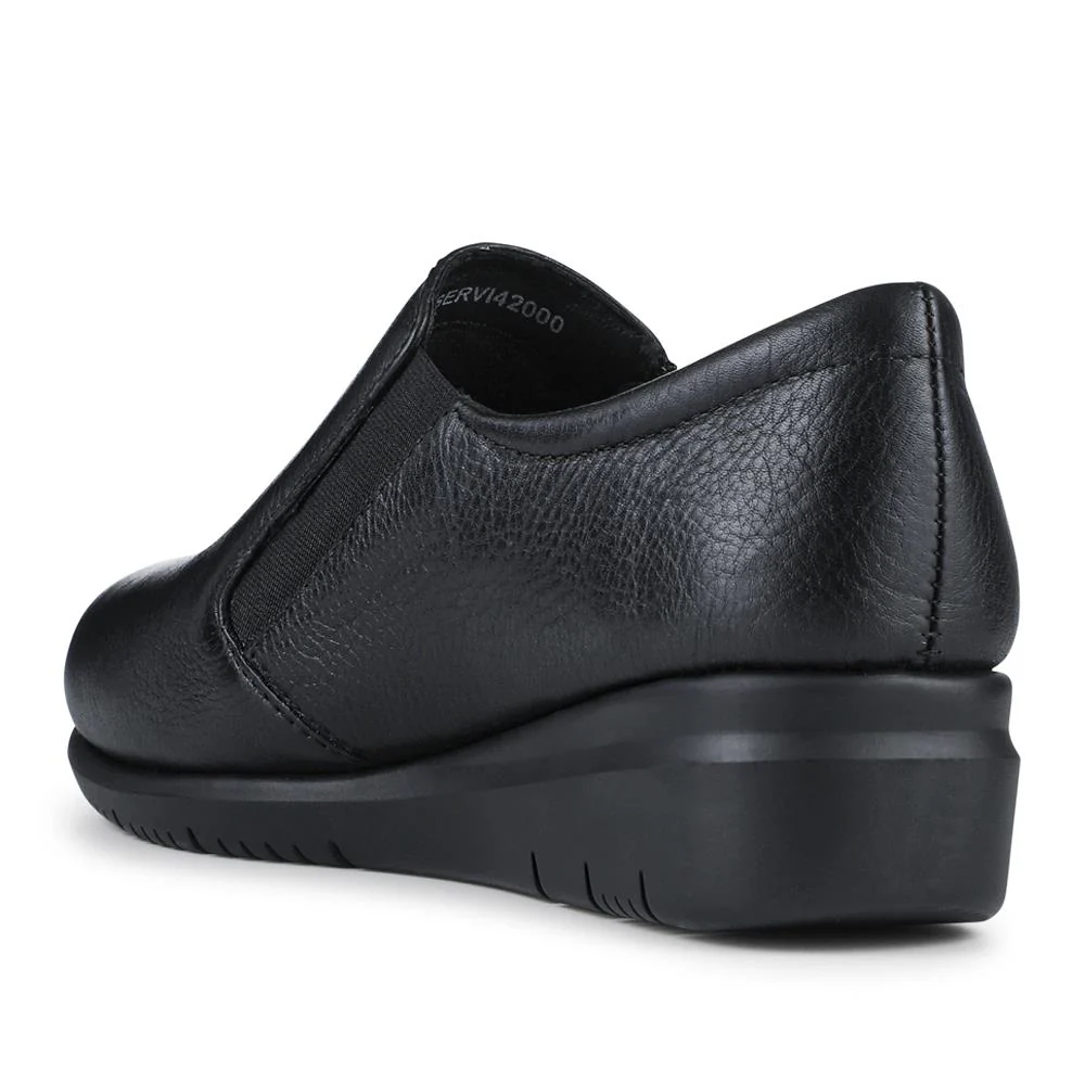 Casual Leather Slip-On Shoes - SERVI42000 / 328 003 - Black - Image 3