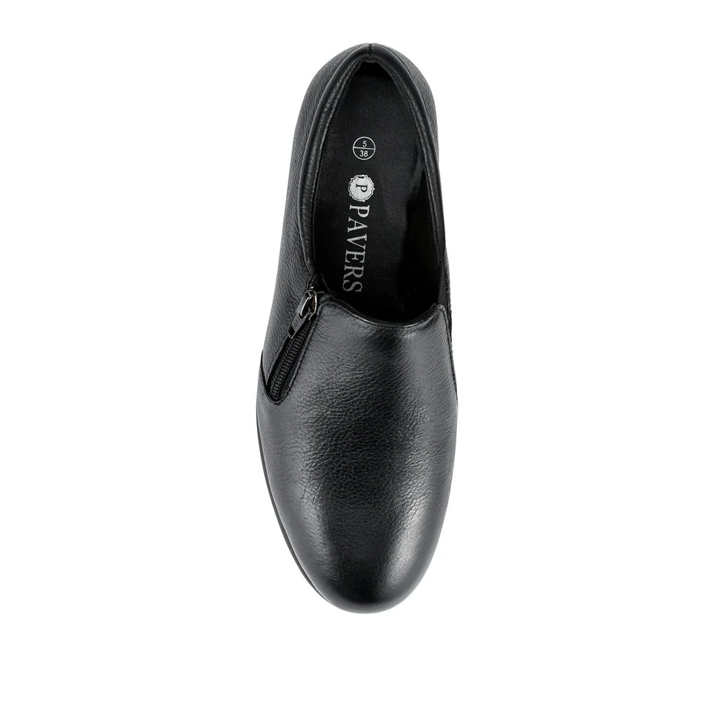 Casual Leather Slip-On Shoes - SERVI42000 / 328 003 - Black - Image 4