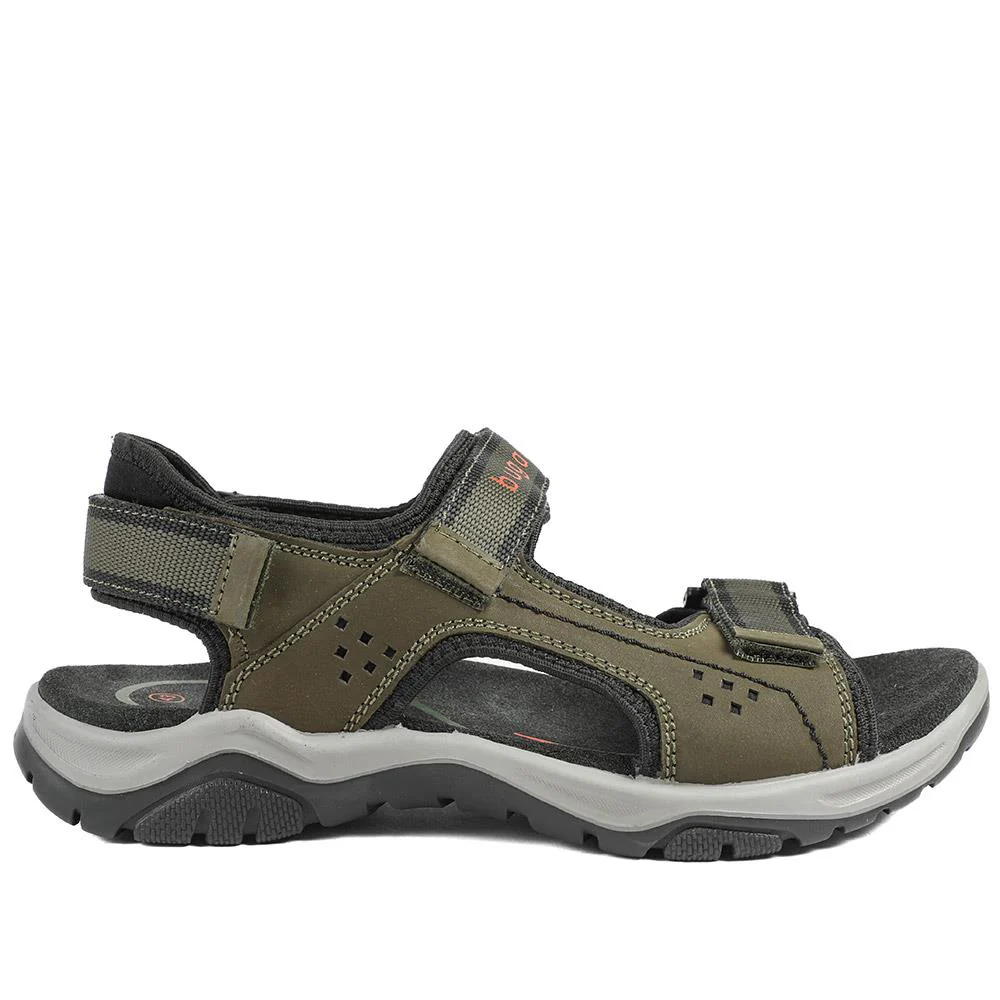 Casual Leather Strap Sandals - BUG43502 / 328 747 - Olive - Image 3