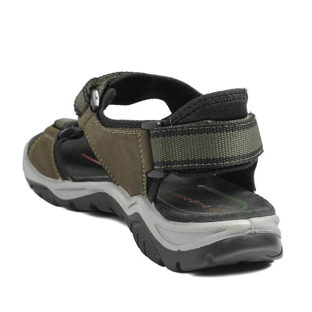 Casual Leather Strap Sandals - BUG43502 / 328 747 - Olive - Image 4