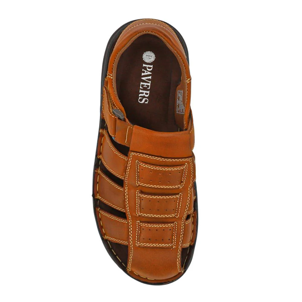Casual Leather Touch-Fasten Sandals - AATRA41006 / 326 948 - Tan - Image 5