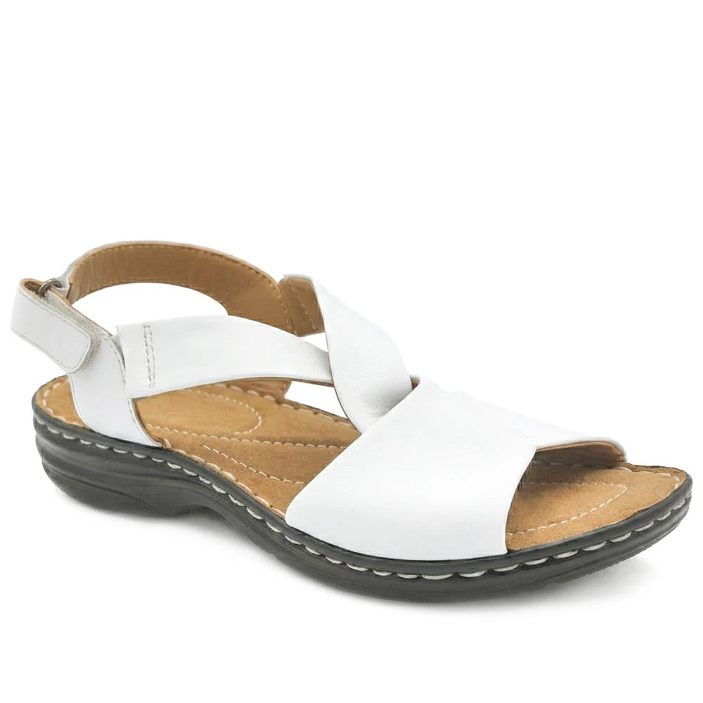 Casual Leather Touch-Fasten Sandals - KF41006 / 327 491 - Image 3