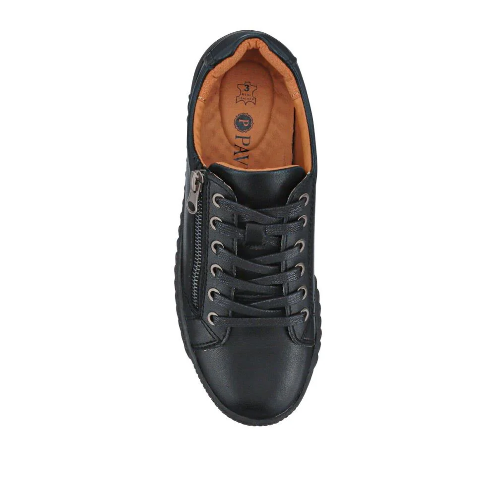 Casual Leather Trainers - BRK41000 / 326 649 - Black - Image 4