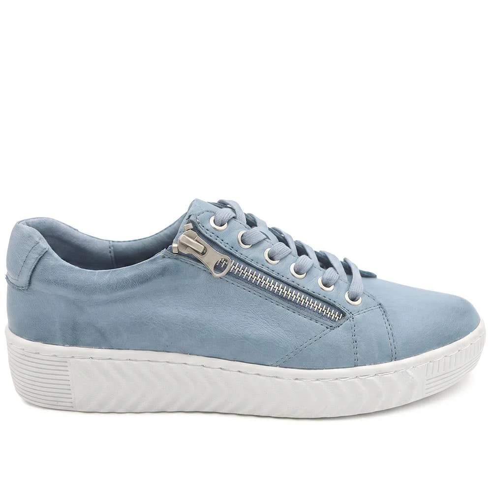 Casual Leather Trainers - BRK41000 / 326 649 - Denim - Image 2