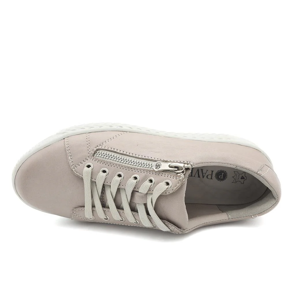 Casual Leather Trainers - BRK41000 / 326 649 - Stone - Image 4