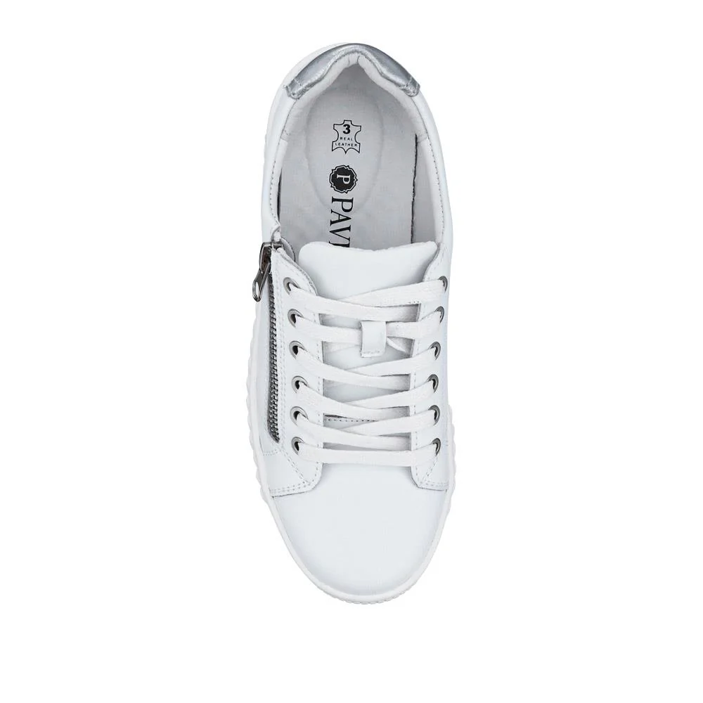 Casual Leather Trainers - BRK41000 / 326 649 - White - Image 4