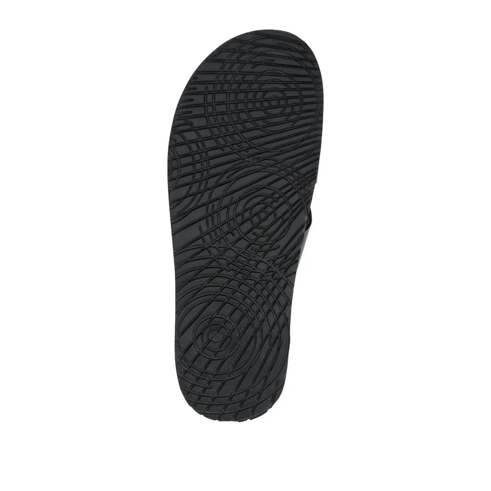 Casual Men's Leather Slide Sandals - JFOOT41010 / 327 468 - Black - Image 6
