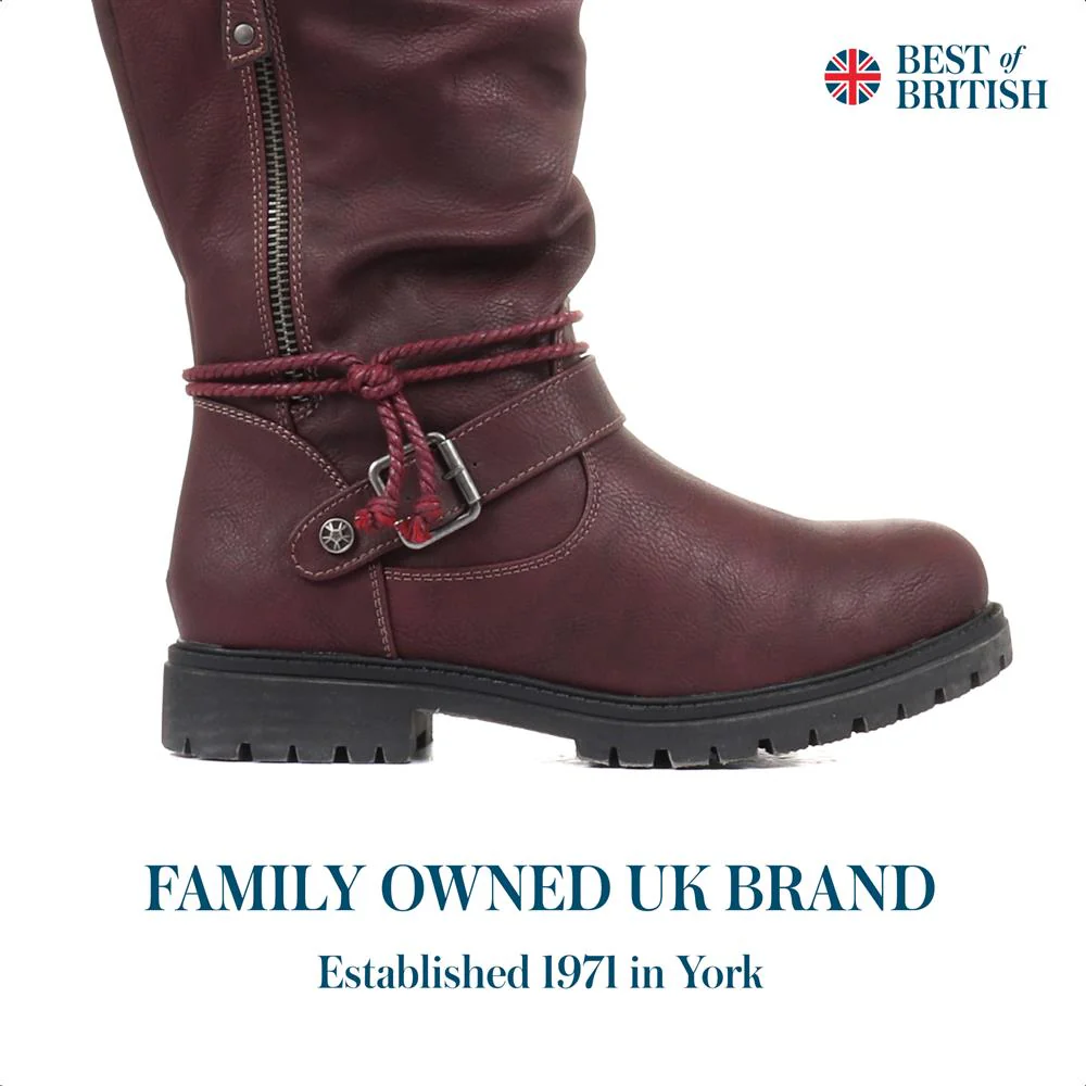 Casual Mid-Calf Boot - WBINS30015 / 316 204 - Burgundy - Image 2