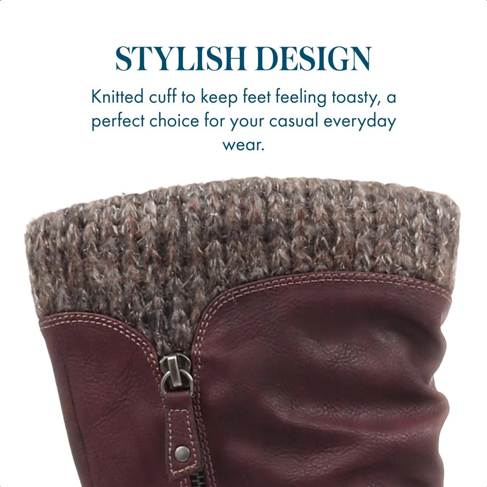 Casual Mid-Calf Boot - WBINS30015 / 316 204 - Burgundy - Image 4