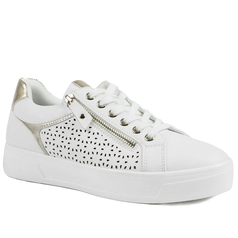 Casual Platform Trainers with Side Zip - WBINS43035 / 328 942 - Image 2
