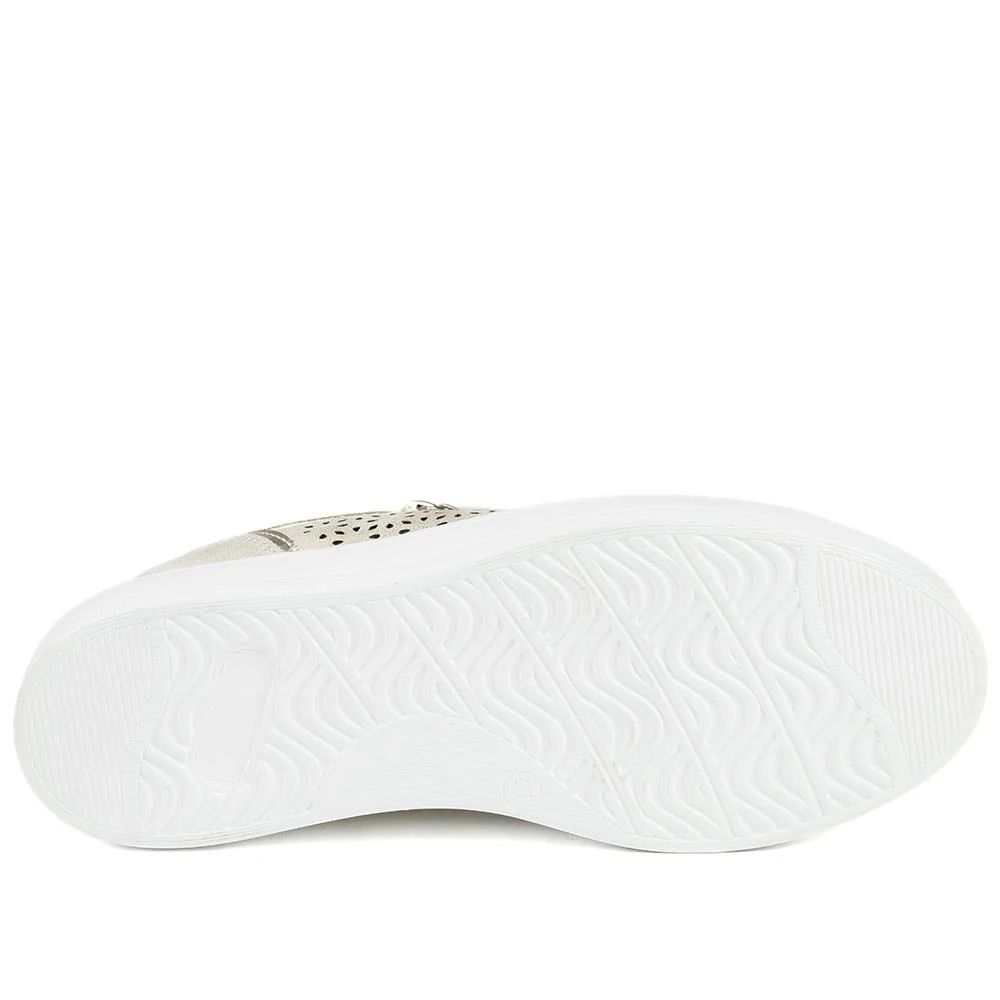 Casual Platform Trainers with Side Zip - WBINS43035 / 328 942 - Soft Gold - Image 5