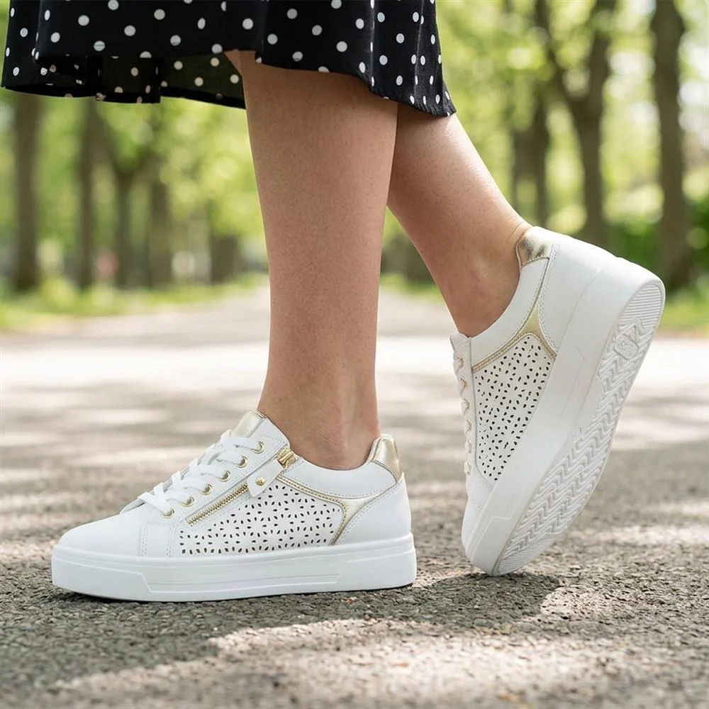 Casual Platform Trainers with Side Zip - WBINS43035 / 328 942 - White - Image 2