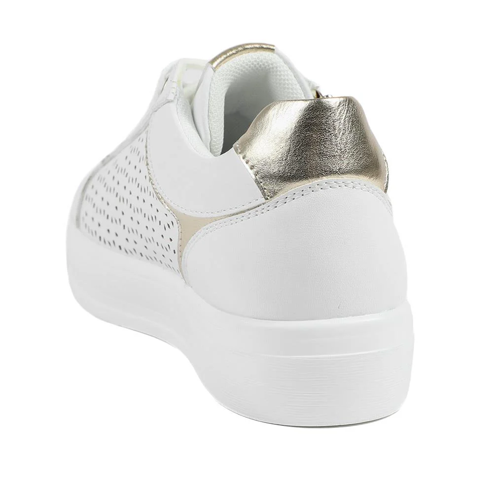 Casual Platform Trainers with Side Zip - WBINS43035 / 328 942 - White - Image 4