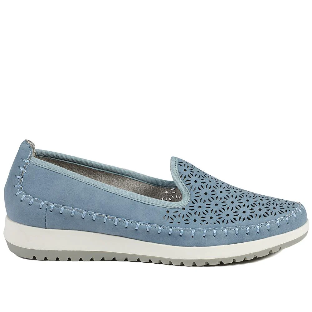 Casual Slip-On Shoes - WBINS41032 / 327 019 - Denim Blue - Image 3