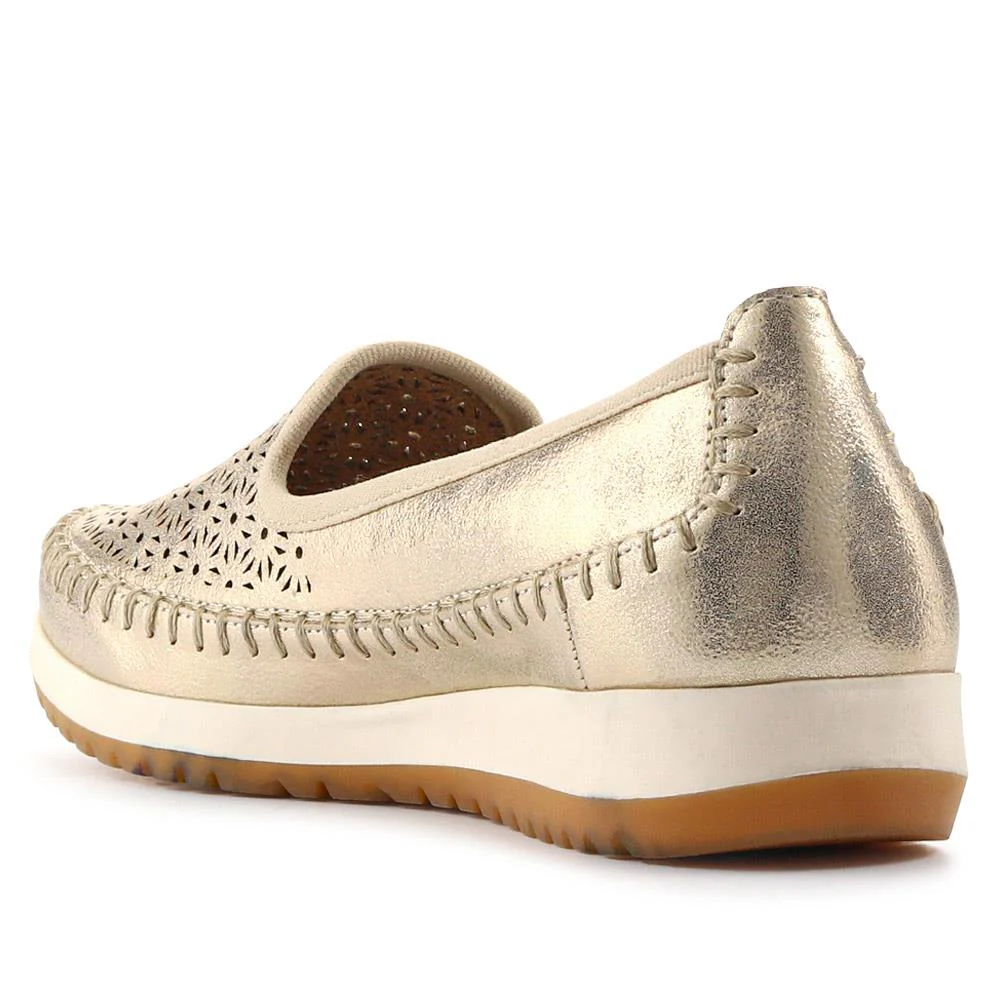 Casual Slip-On Shoes - WBINS41032 / 327 019 - Gold - Image 3