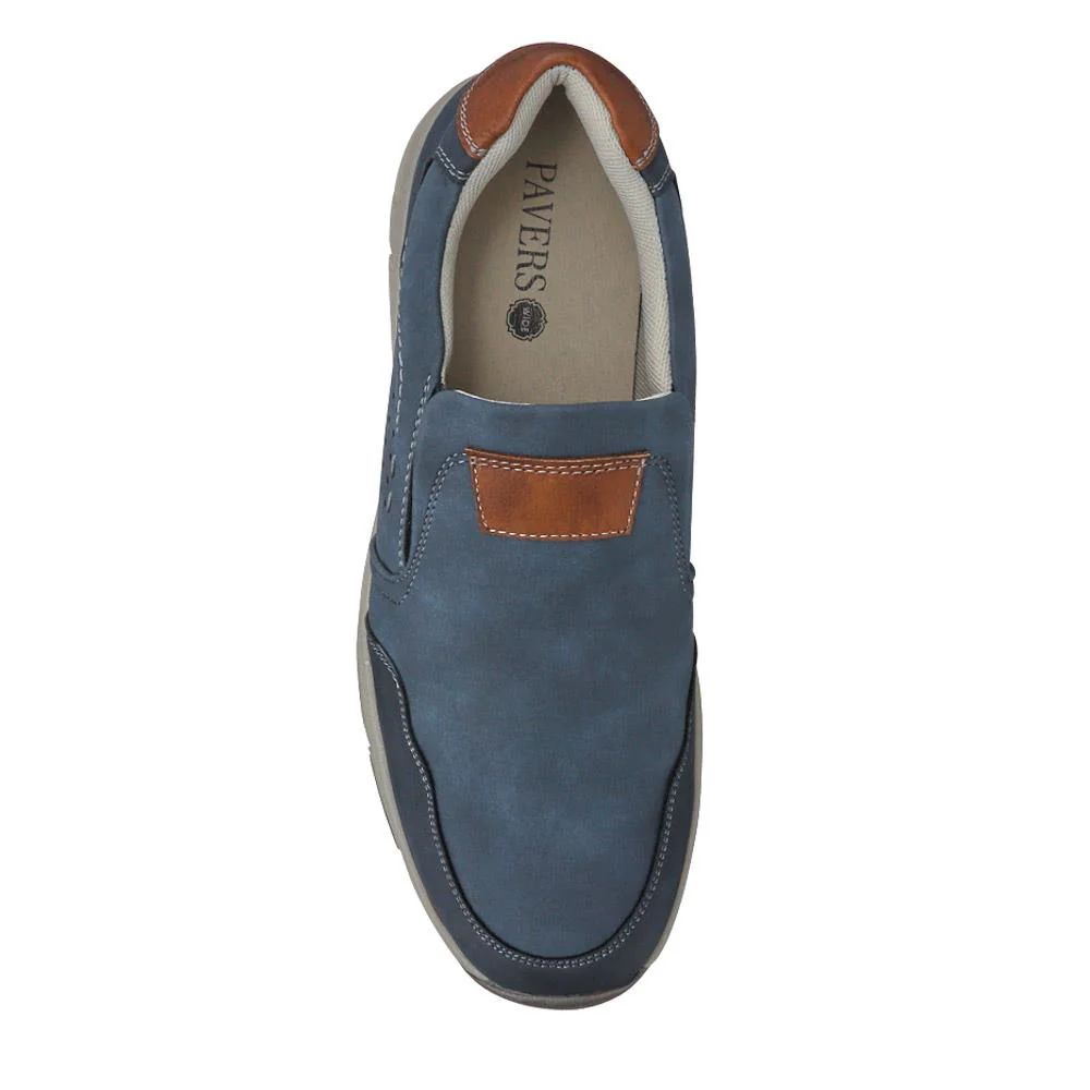 Wide Fit Casual Slip-On Trainers - WBINS40029 / 325 788 - Navy - Image 4
